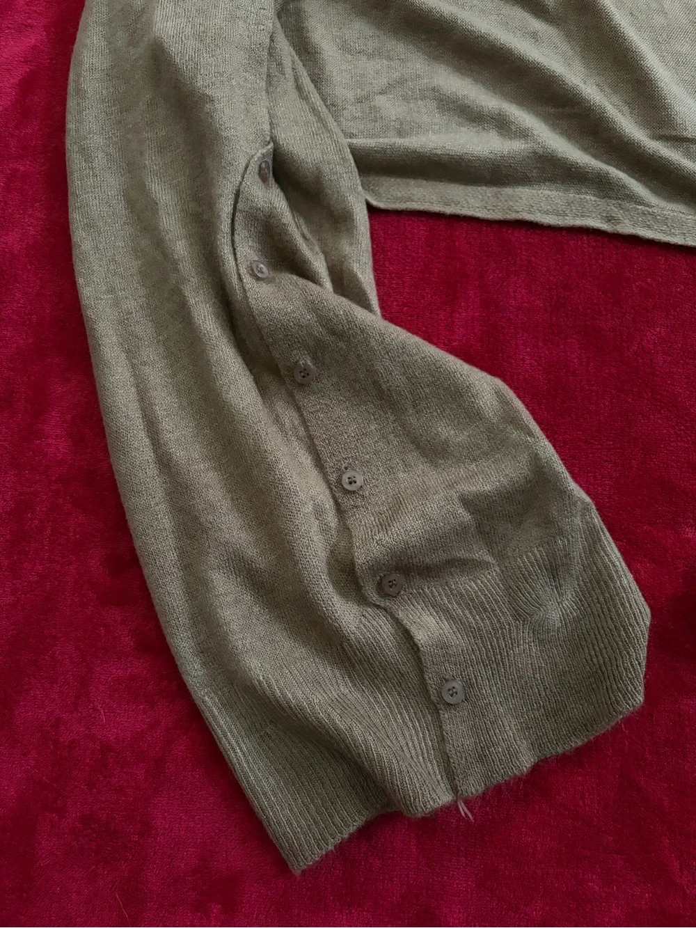 ViVi Designs Convertible Button Sweater Scarf Shrug Taupe Brown